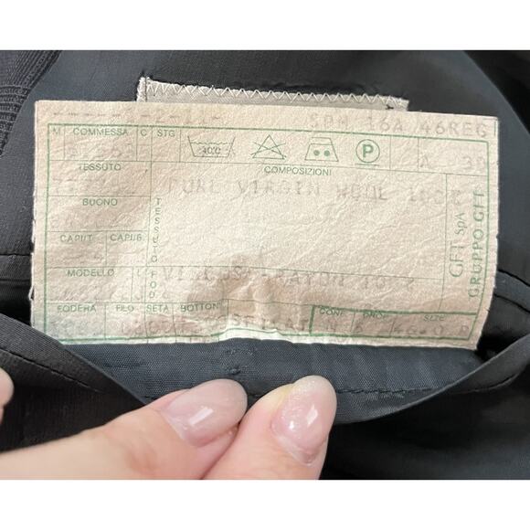 Mani Gray Check 100% Pure Virgin Wool Men's Sports Jacket Blazer Size 46R - Picture 3 of 5